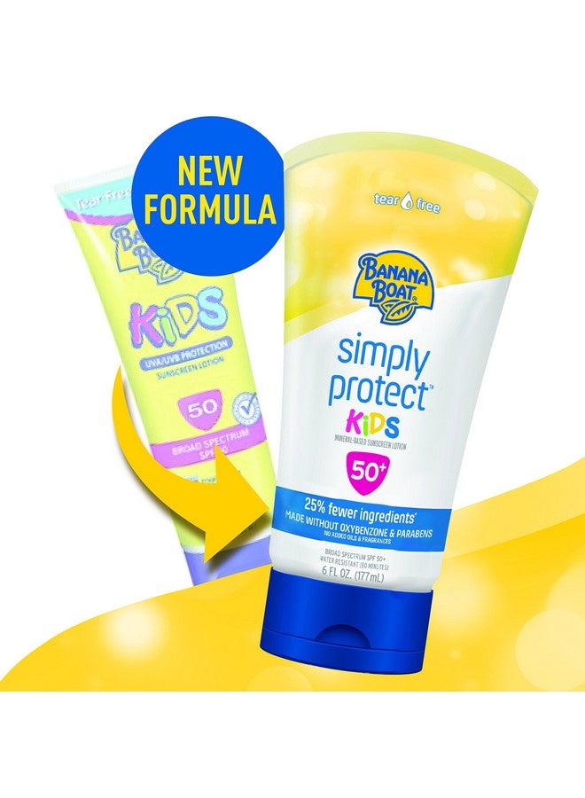 Simply Protect Mineralbased Sunscreen Lotion For Kids Spf 50+ Tear Free 25% Fewer Ingredients 6Oz.