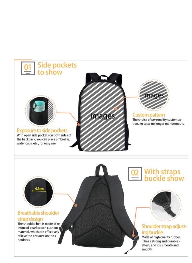 3D Pokemon Print Backpack Multicolour