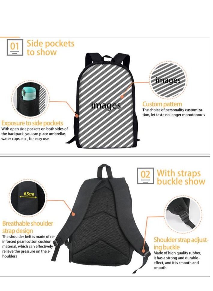 3D Pokemon Print Backpack Multicolour