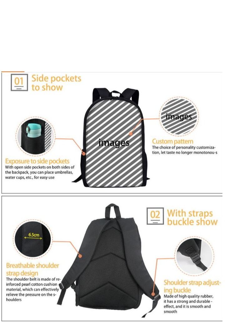 3D Pokemon Print Backpack Multicolour
