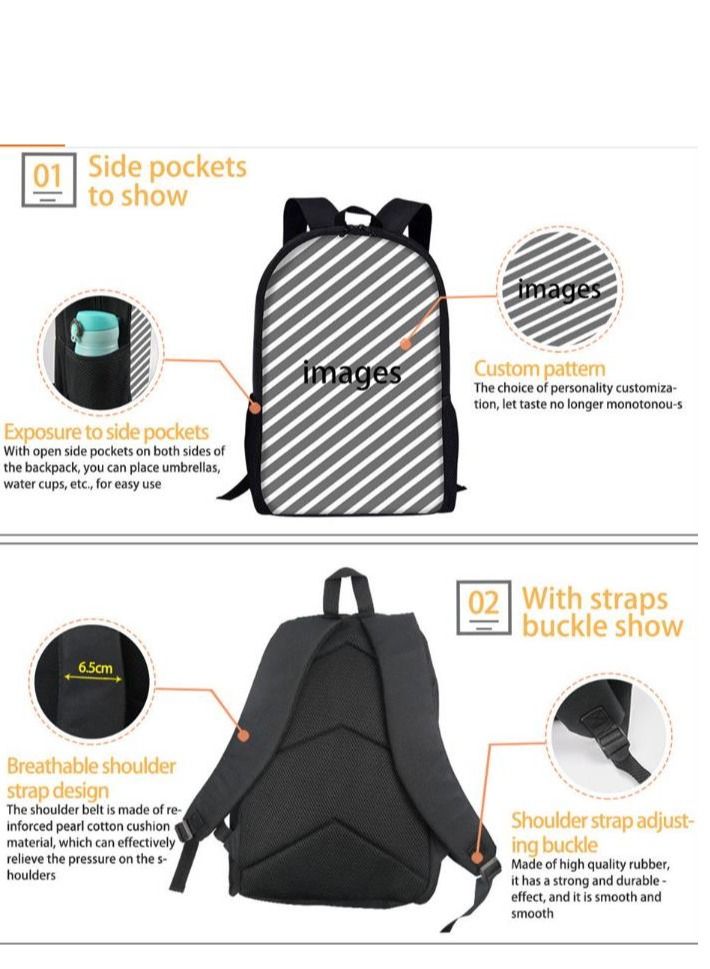 3D Pokemon Print Backpack Multicolour