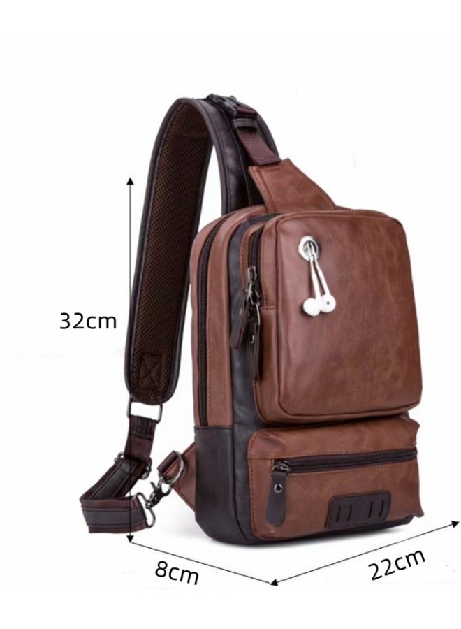 Skycare Large Capacity Sling Crossbody Bag Shoulder Backpack for Men Chest Bags Casual Daypack for Business Travel Cycling