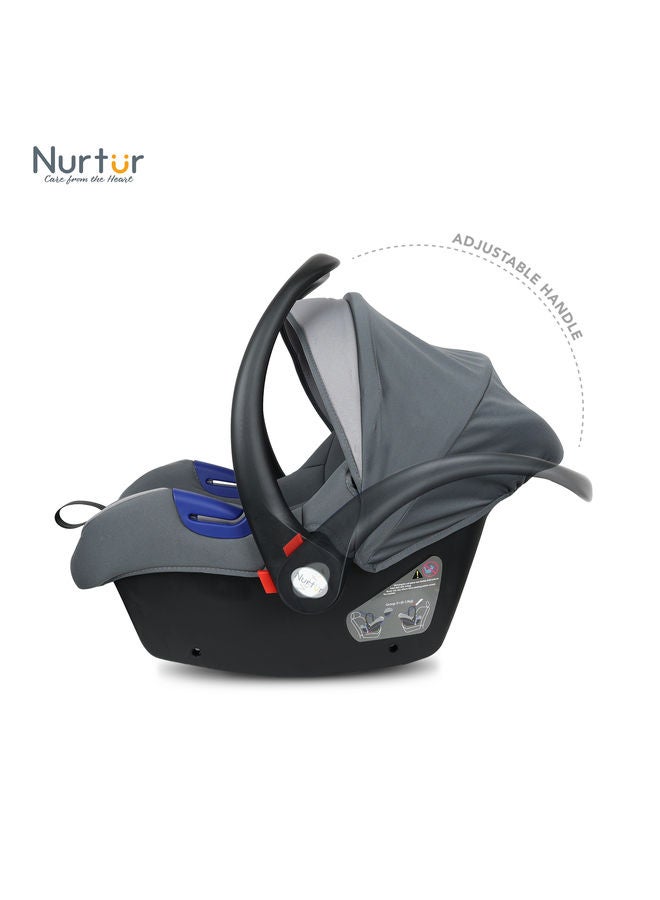 Nemo Baby Carrier Adjustable Canopy and Handle Extra Protection 3 Point Safety Harness Suitable from 0 months to 12 months Up to 13kg Light Grey Official Product