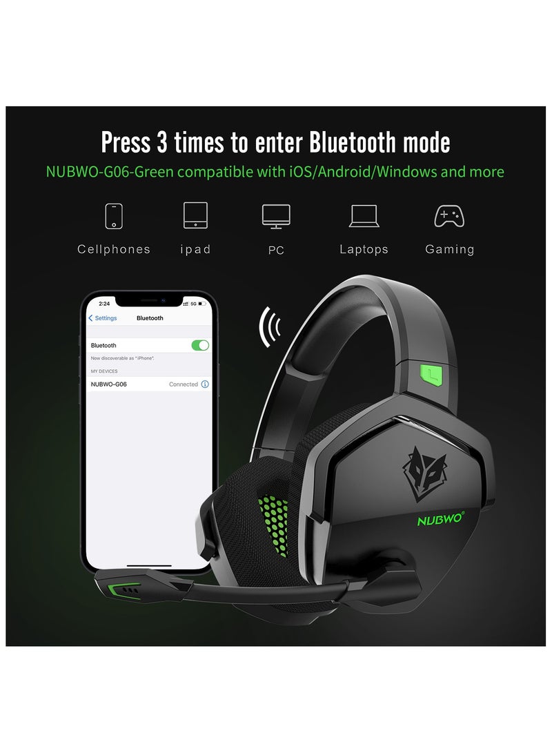 Dual Wireless Gaming Headset with Microphone for PS5, PS4, PC, Mobile, Switch: 2.4GHz Wireless + Bluetooth - 100 Hr Battery - 50mm Drivers