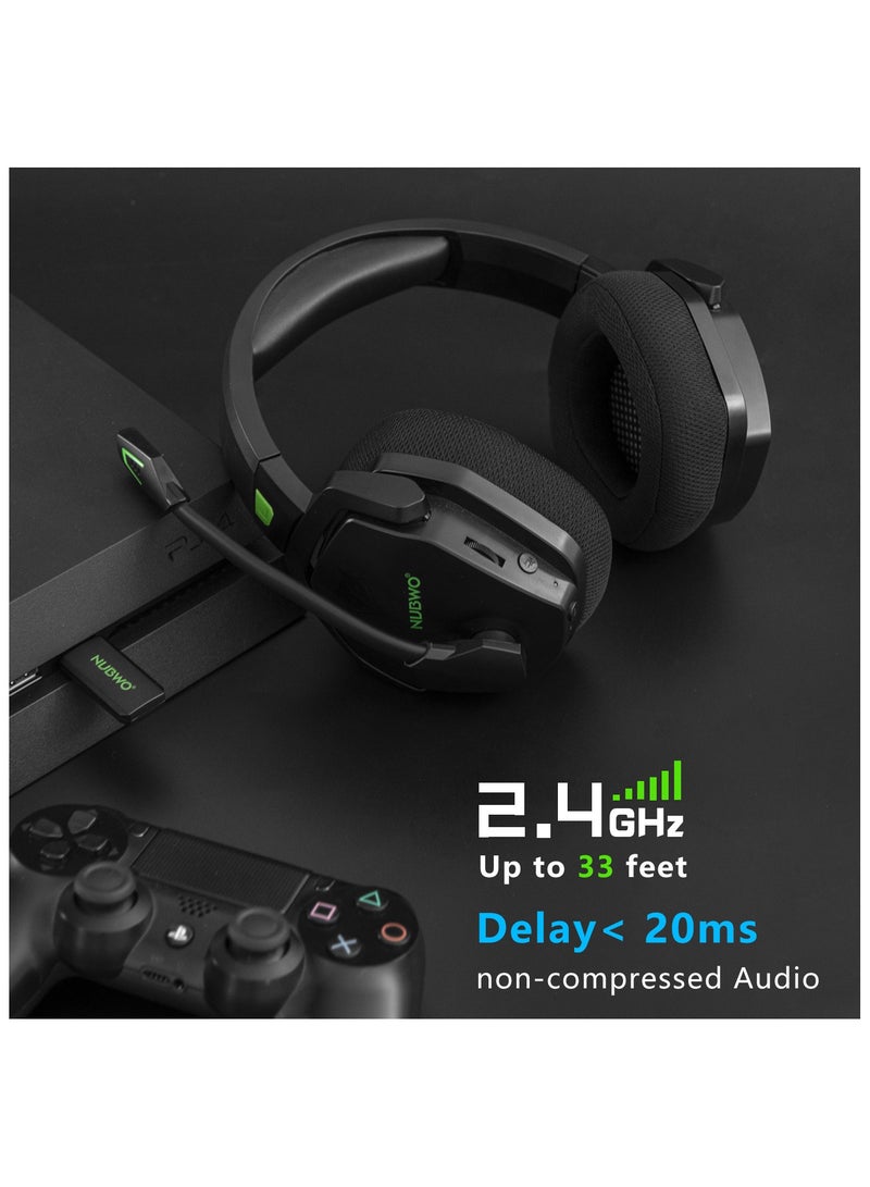 Dual Wireless Gaming Headset with Microphone for PS5, PS4, PC, Mobile, Switch: 2.4GHz Wireless + Bluetooth - 100 Hr Battery - 50mm Drivers