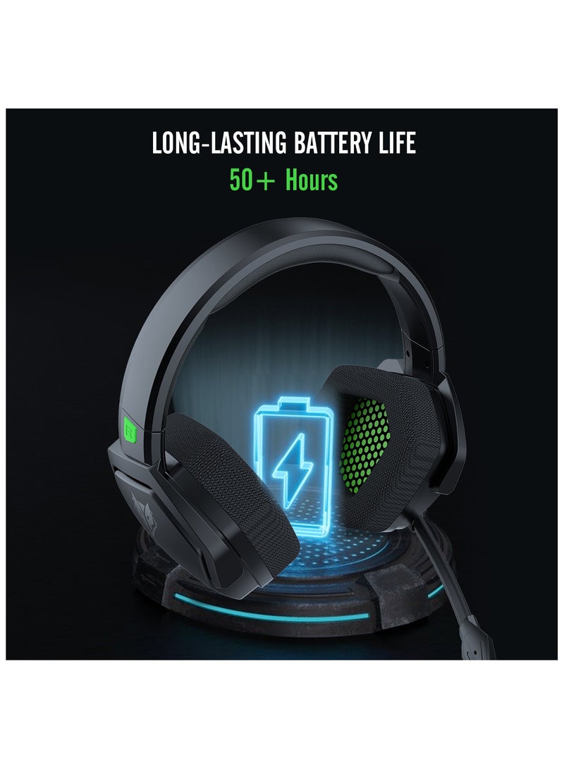 Dual Wireless Gaming Headset with Microphone for PS5, PS4, PC, Mobile, Switch: 2.4GHz Wireless + Bluetooth - 100 Hr Battery - 50mm Drivers