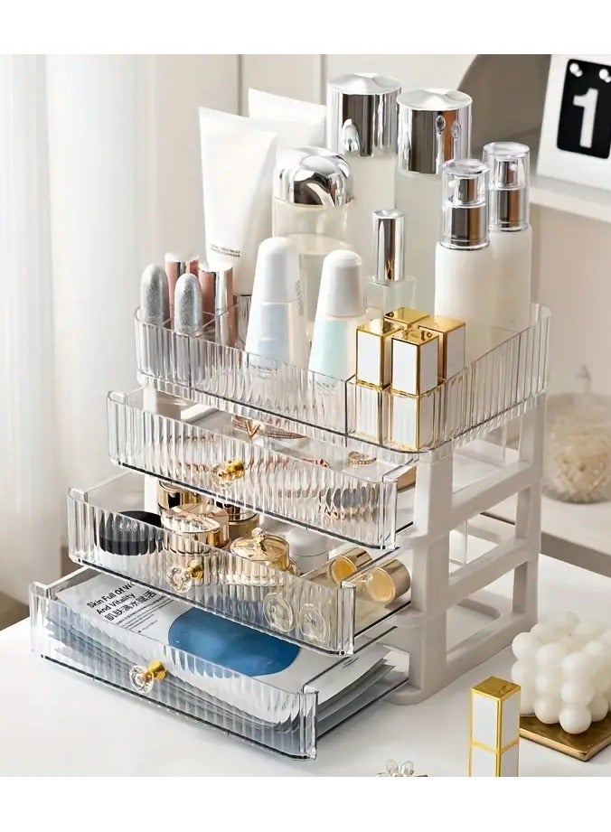 Makeup Organizer For Large Countertop Organizer With Drawers, Cosmetics Storage For Skin Care, Brushes,Eyeshadow,Lotions,Lipstick,Nail Polish,Great For Dresser