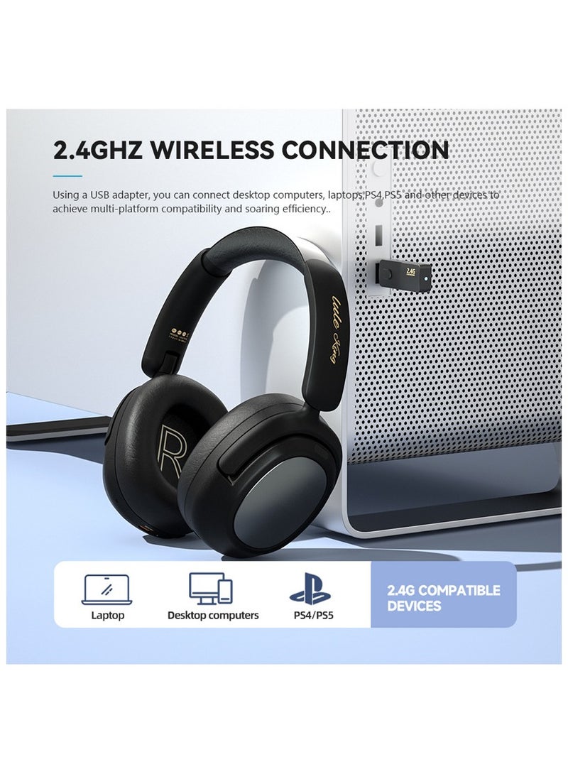 Head-mounted 2.4G Wireless Bluetooth 5.3 Wired Three-mode ANC 45db Doubly-fed Active Noise Reduction Game Headset