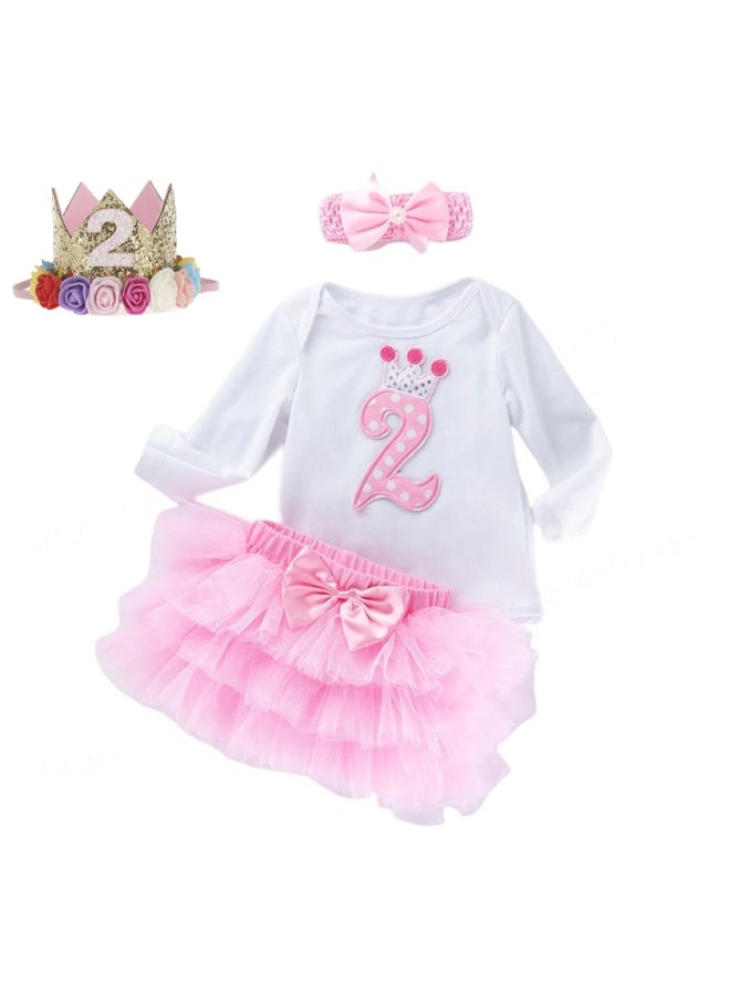 4-Piece Second Birthday Princess Party Dress Set Multicolour