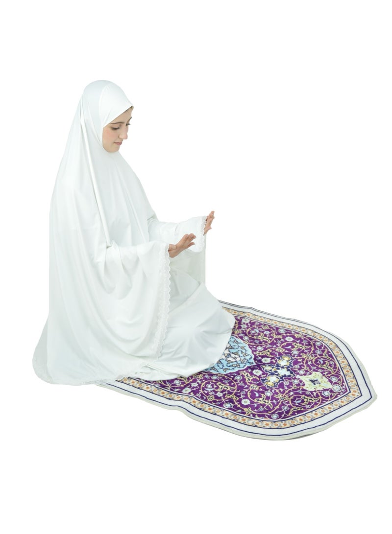 Two Piece Islamic prayer dress women with Lace - Prayer Clothes for Women - Prayer Abaya For women - Jilbab 2 piece, Umrah essentials for women - Prayer set