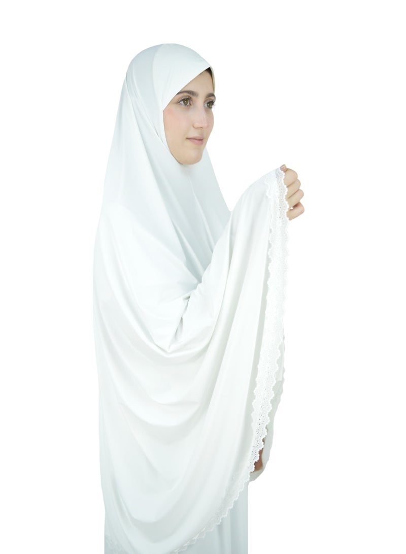 Two Piece Islamic prayer dress women with Lace - Prayer Clothes for Women - Prayer Abaya For women - Jilbab 2 piece, Umrah essentials for women - Prayer set