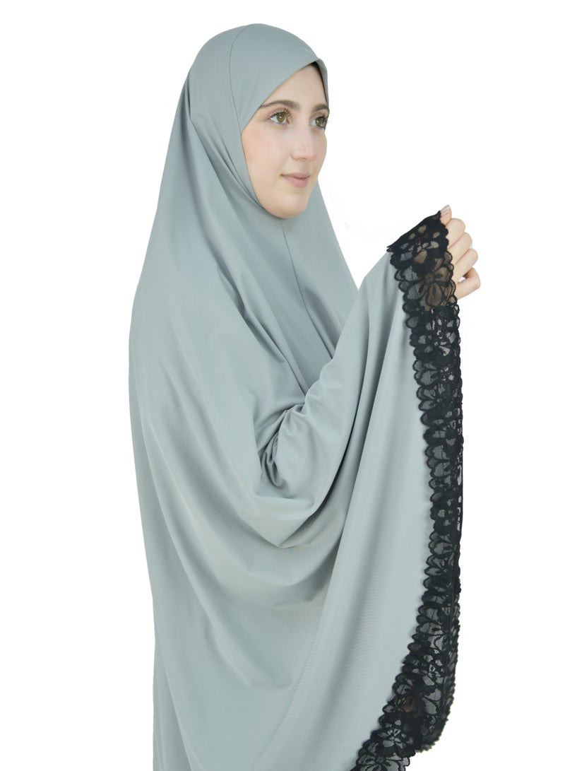 Two Piece Islamic prayer dress women with Lace - Prayer Clothes for Women - Prayer Abaya For women - Jilbab 2 piece, Umrah essentials for women - Prayer set