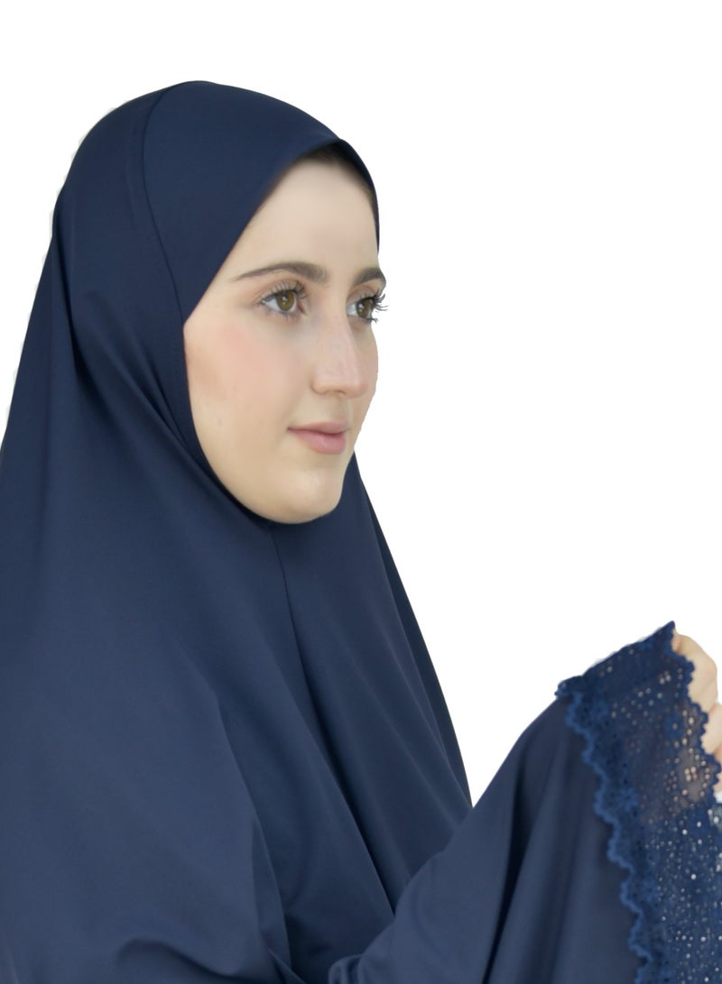 Two Piece Islamic prayer dress women with Lace - Prayer Clothes for Women - Prayer Abaya For women - Jilbab 2 piece, Umrah essentials for women - Prayer set