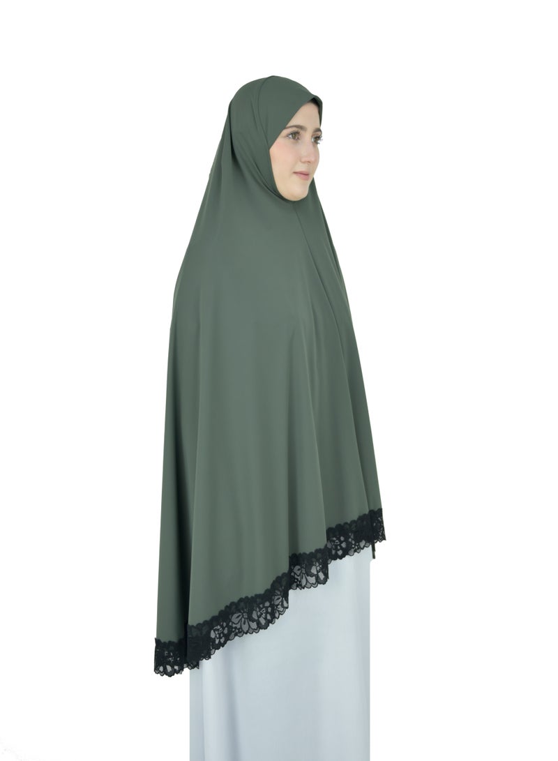 Two Piece Islamic prayer dress women with Lace - Prayer Clothes for Women - Prayer Abaya For women - Jilbab 2 piece, Umrah essentials for women - Prayer set