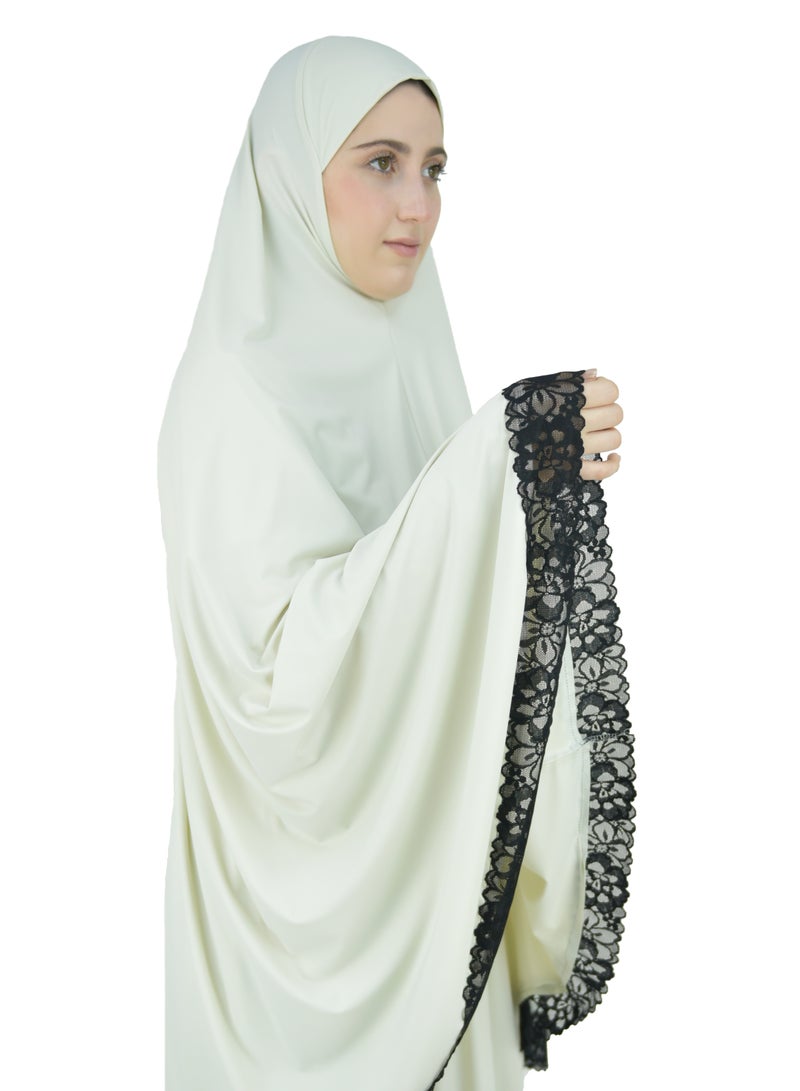 Two Piece Islamic prayer dress women with Lace - Prayer Clothes for Women - Prayer Abaya For women - Jilbab 2 piece, Umrah essentials for women - Prayer set