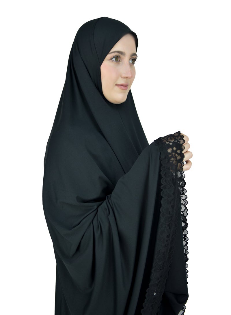 Two Piece Islamic prayer dress women with Lace - Prayer Clothes for Women - Prayer Abaya For women - Jilbab 2 piece, Umrah essentials for women - Prayer set