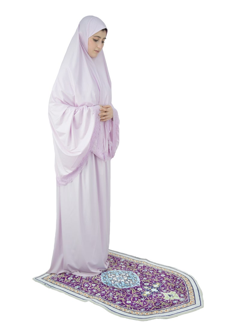 Two Piece Islamic prayer dress women with Lace - Prayer Clothes for Women - Prayer Abaya For women - Jilbab 2 piece, Umrah essentials for women - Prayer set