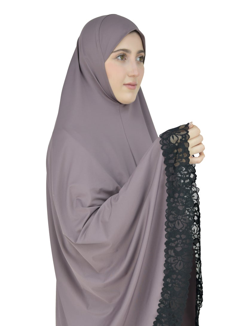 Two Piece Islamic prayer dress women with Lace - Prayer Clothes for Women - Prayer Abaya For women - Jilbab 2 piece, Umrah essentials for women - Prayer set