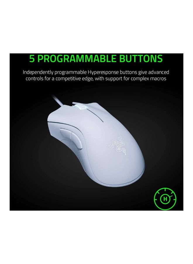 DeathAdder Essential Gaming Mouse with 6,400 DPI Optical Sensor - Mercury White