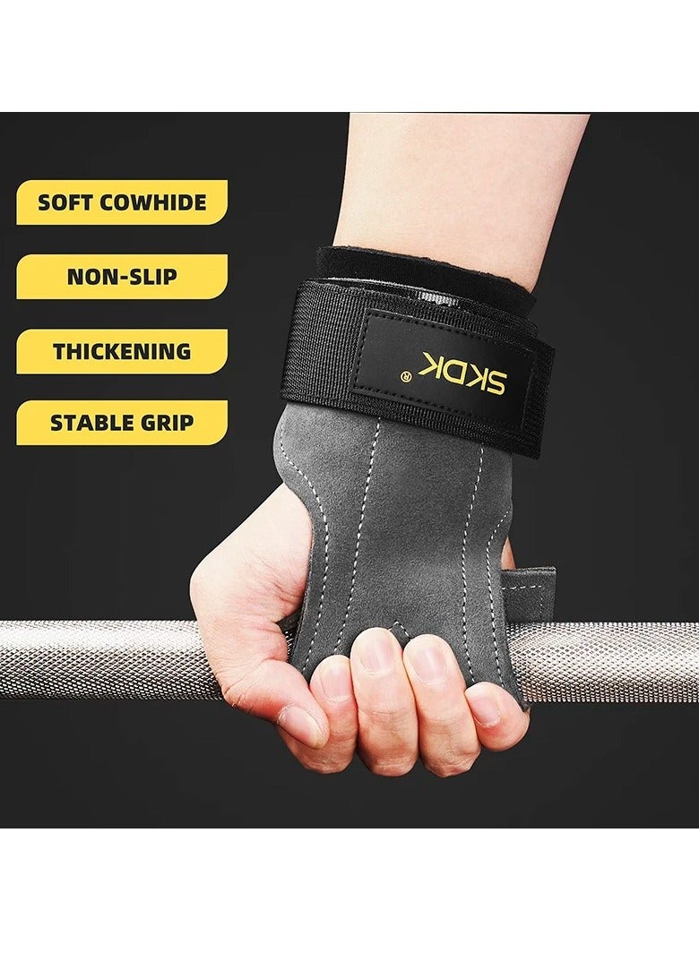 Grips For Weight Lifting, Weight Lifting Wrist Straps, Gym Grips Palm Guards, Non-slip Wrist Guard Equipment, Gym Fitness Hook Weight Strap For Cross Training, Weight Lifting, Kettlebells, (Black)