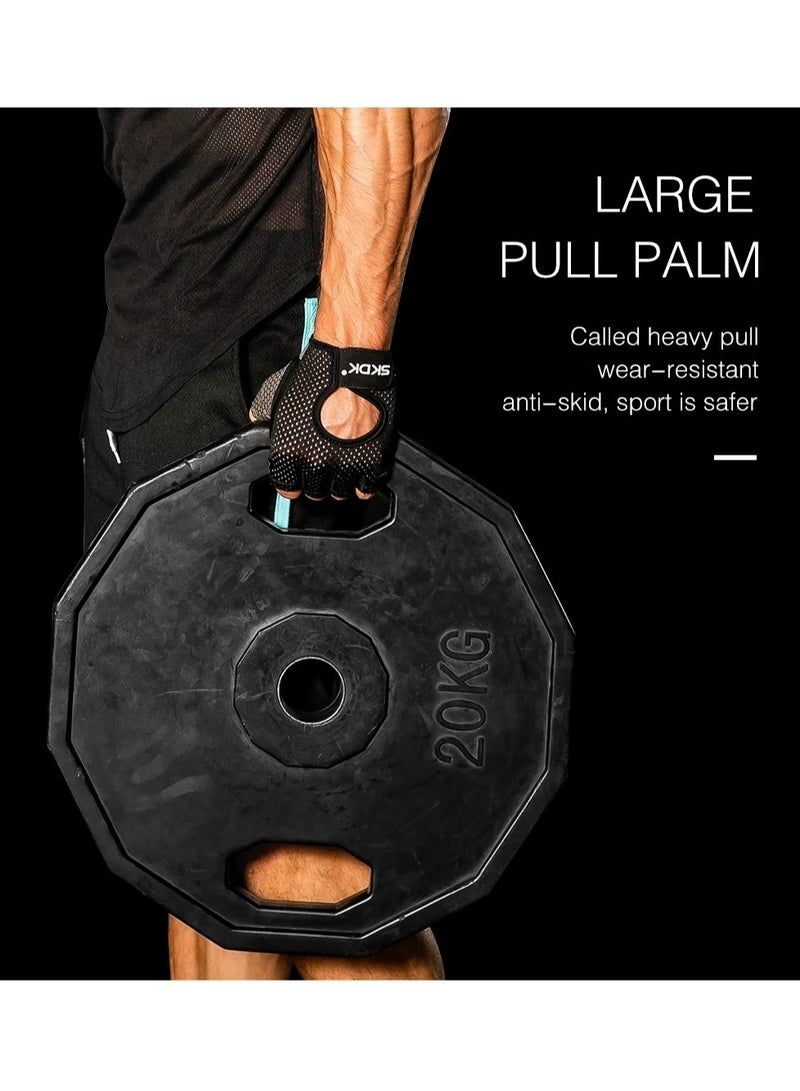 Breathable Exercise Gloves, Flexible Anti Slip Weight Lifting Gloves With Shock Absorbing Foam Pad Palm, Hollow Silicone Palm Training Gloves For Cycling, Bodybuilding, Gym Workout, (Size S, Black)