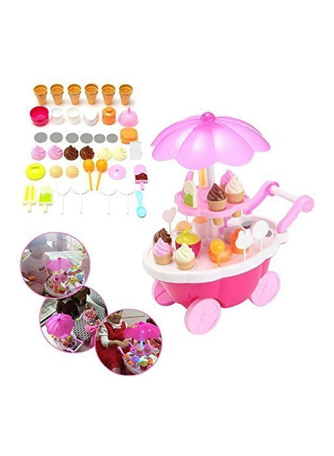 Candy Cart Ice Cream Shop Supermarket Trolley Kids Toy With Light And Music