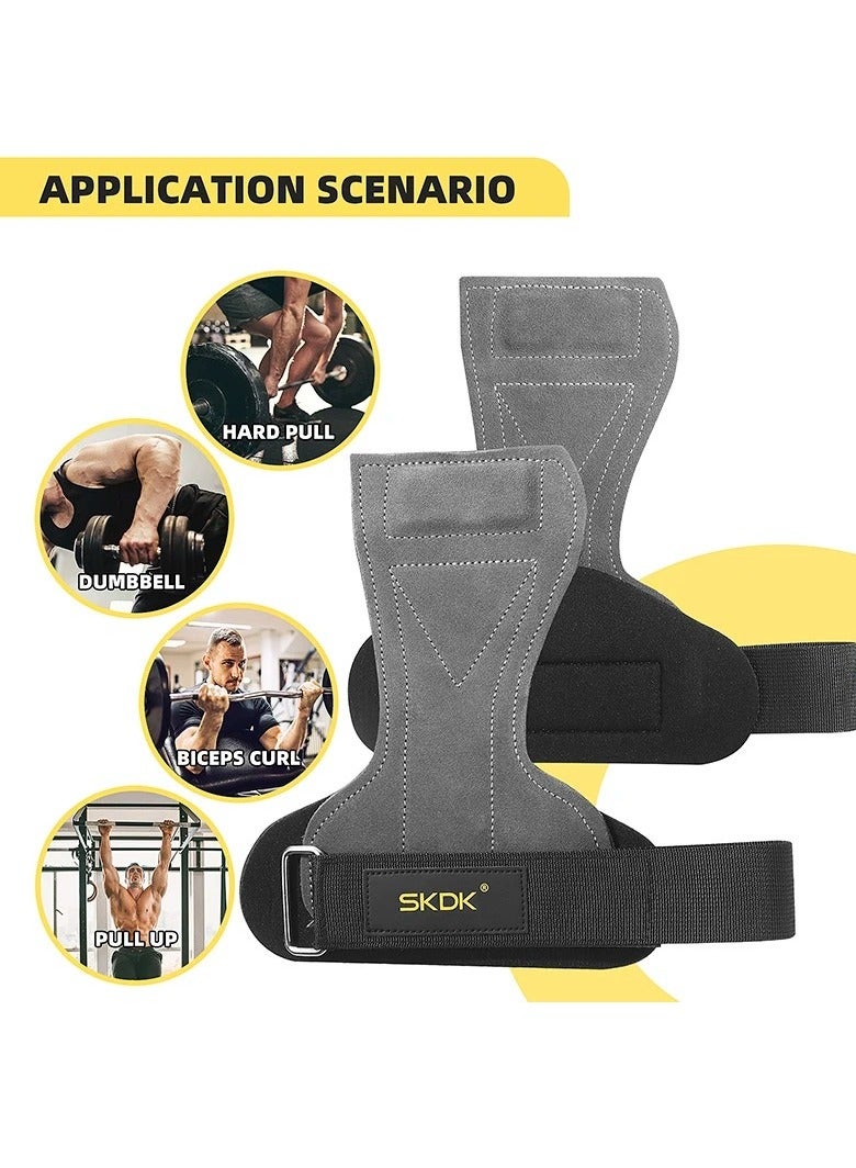 Grips For Weight Lifting, Weight Lifting Wrist Straps, Gym Grips Palm Guards, Non-slip Wrist Guard Equipment, Gym Fitness Hook Weight Strap For Cross Training, Weight Lifting, Kettlebells,(Light Grey)
