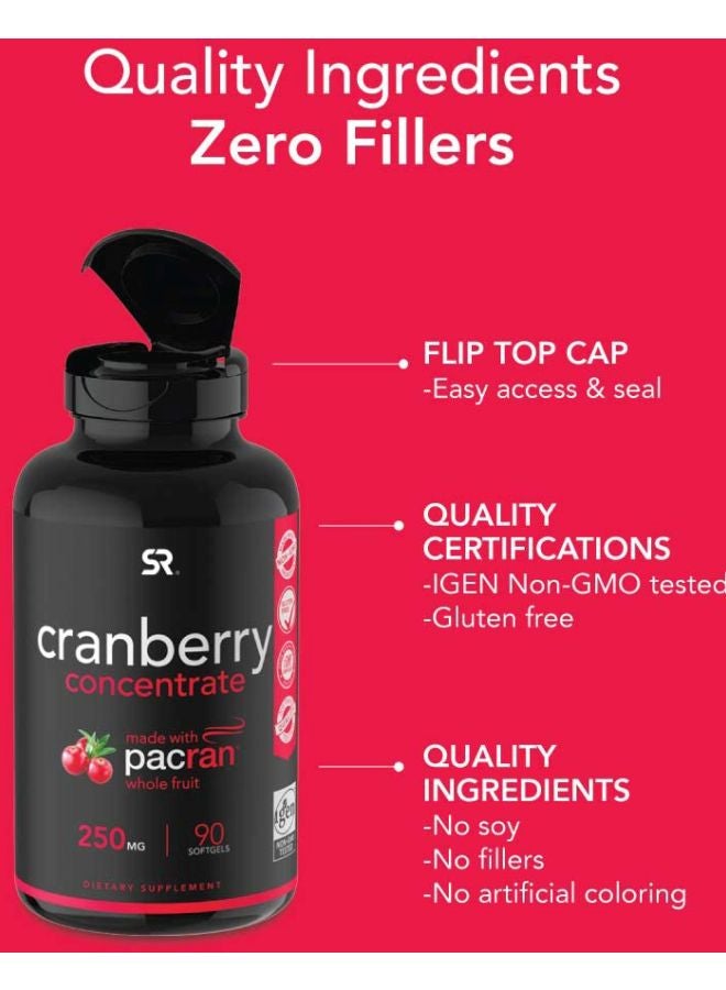 Cranberry Concentrate Dietary Supplement 250mg - 90 Capsules