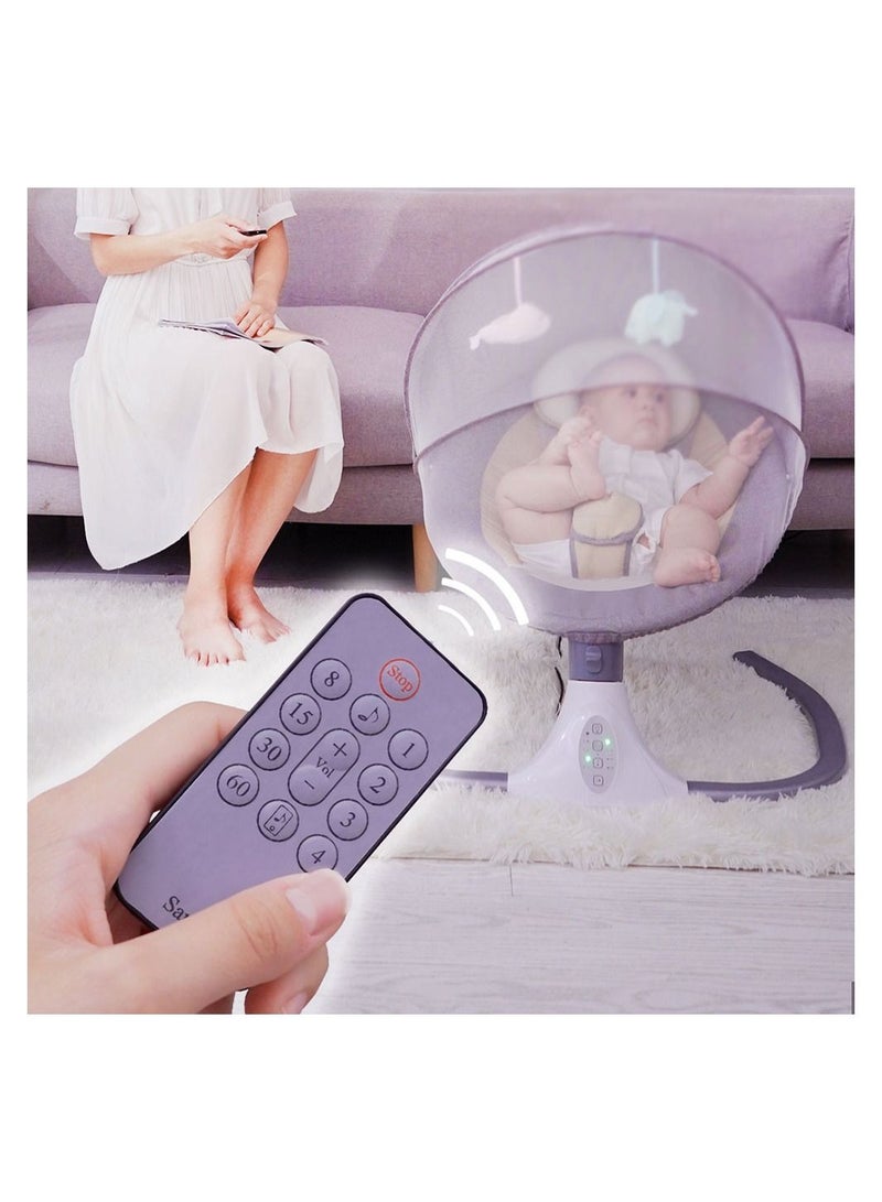 COOLBABY Electric Baby Rocking Chair Adjustable Angle Foldable Washable Mother and Baby Coax Sleep Cradle Bed with Remote Control Bluetooth Music