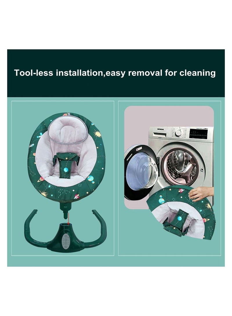COOLBABY Electric Baby Rocking Chair Adjustable Angle Foldable Washable Mother and Baby Coax Sleep Cradle Bed with Remote Control Bluetooth Music