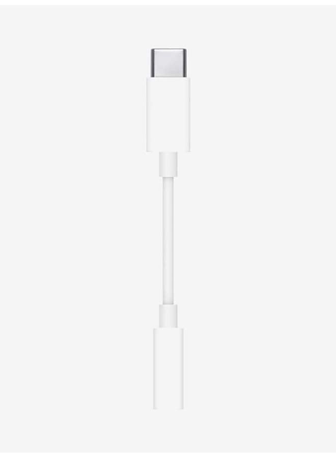 2 in 1 Pack of USB-C to 3.5mm Headphone Jack Adapter with USB-C Charge Cable 1m white