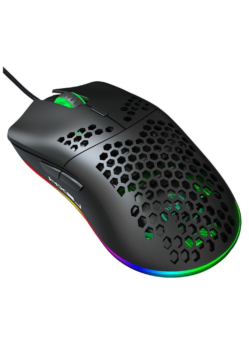 J900 Usb Wired Gaming Mouse Rgb With Six Adjustable Dpi Black