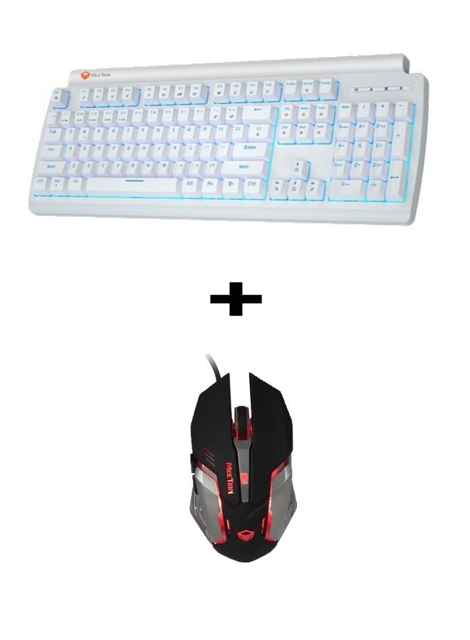 MEETION Red Switch RGB Mechanical Gaming Keyboard MK600 AND Entry level PC Backlit Gamer Mouse M915 (MK600MX + M915)