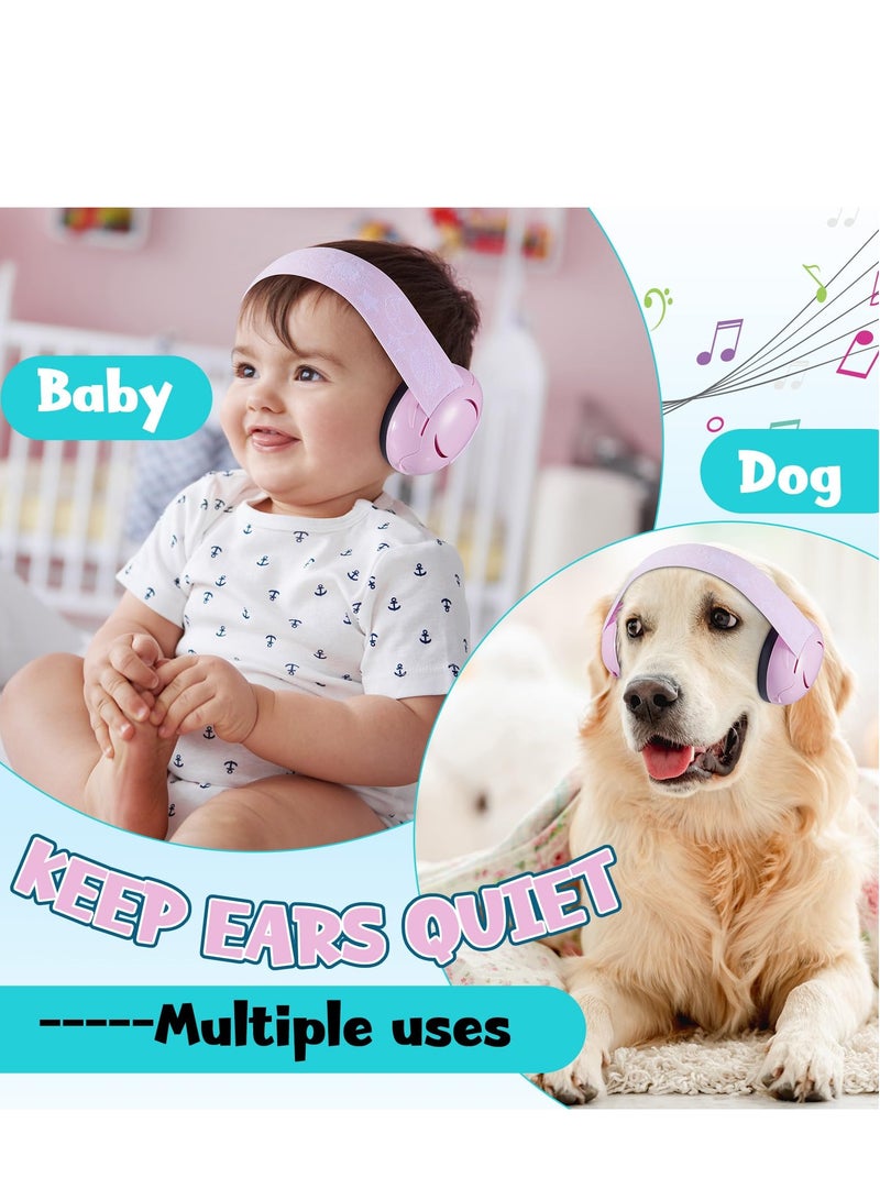 3Pcs Kids Ear Protection for Noise Reduction Cancelling Ear with Adjustable Headband Noise Hearing Protection Ear (Blue, White, Pink)