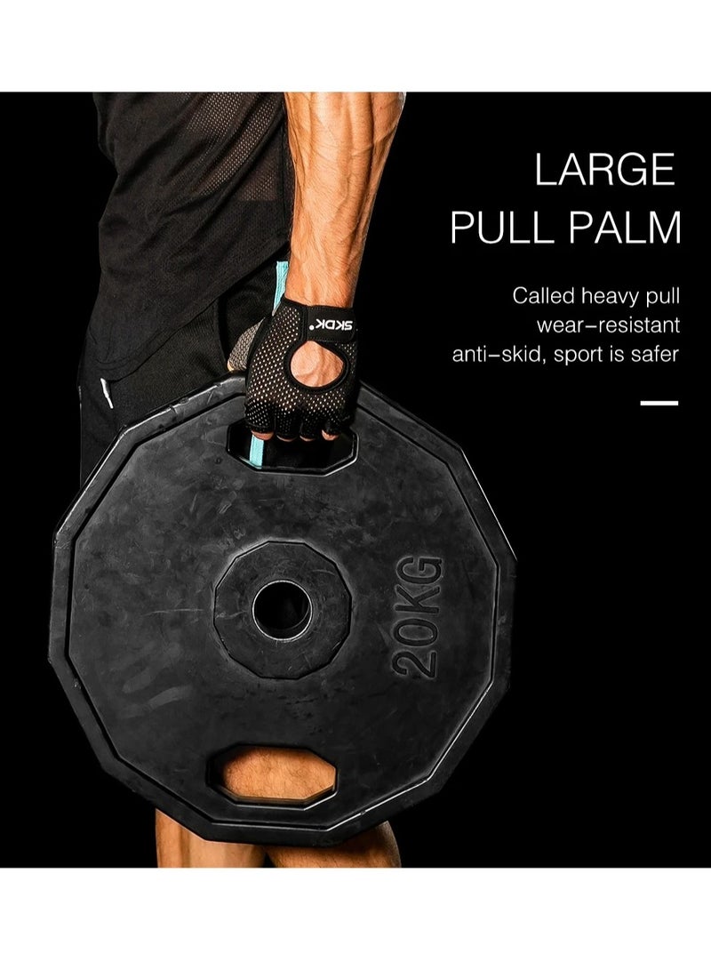 Breathable Exercise Gloves, Flexible Anti Slip Weight Lifting Gloves With Shock Absorbing Foam Pad Palm, Hollow Silicone Palm Training Gloves For Cycling, Bodybuilding, Gym Workout, (Size XL, Black)