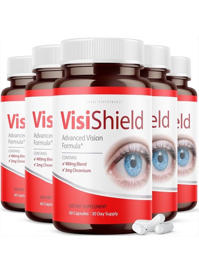 (5 Pack) Visishield Advanced Vision Formula for Eyes Supplement Pills Vitamins (300 Capsules)