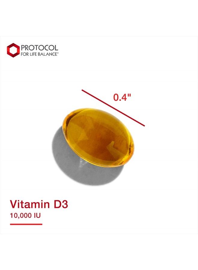 Protocol Vitamin D3 10,000 IU - Immune Support, Healthy Bones and Teeth - 120 Softgels