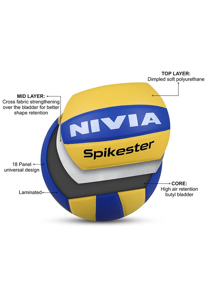 Spikester Encounter 494 Volleyball | Size: 4 | Material - Polypropylene |18 Panels | for Indoor-Outdoor All Surfaces | Training Ball | Machine Stitched