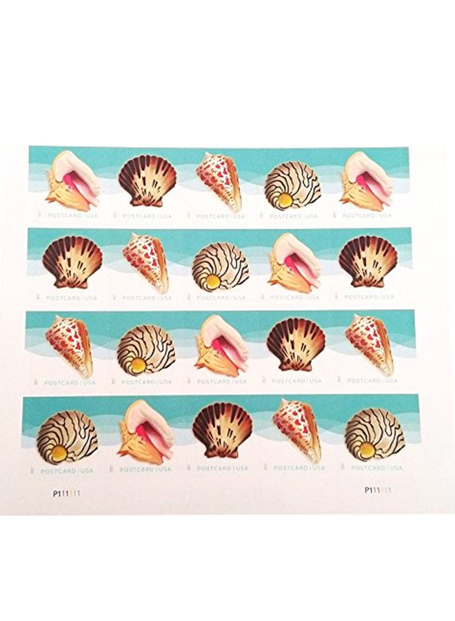 Seashells Postcard Stamps