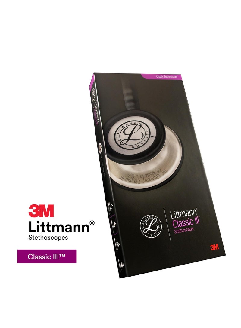 3M Littmann 5620 Classic III Monitoring Stethoscope, 27 inch Size, Black