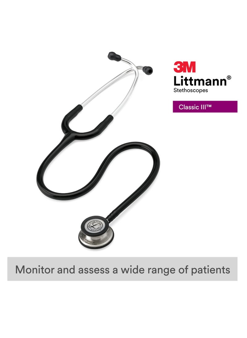 3M Littmann 5620 Classic III Monitoring Stethoscope, 27 inch Size, Black