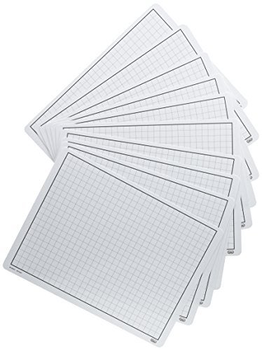 10-Piece Write-On/Wipe-Off Graphing Mat Set