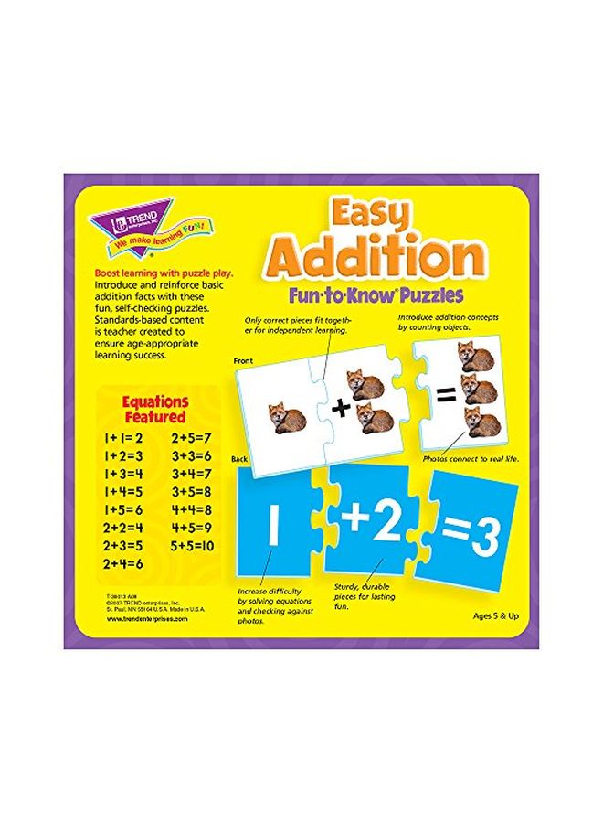 45-Piece Easy Addition Fun-To-Know Puzzle Set T-36013