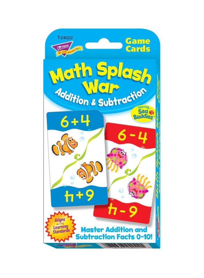 Math Splash War Addition And Subtraction Card Game T-24022