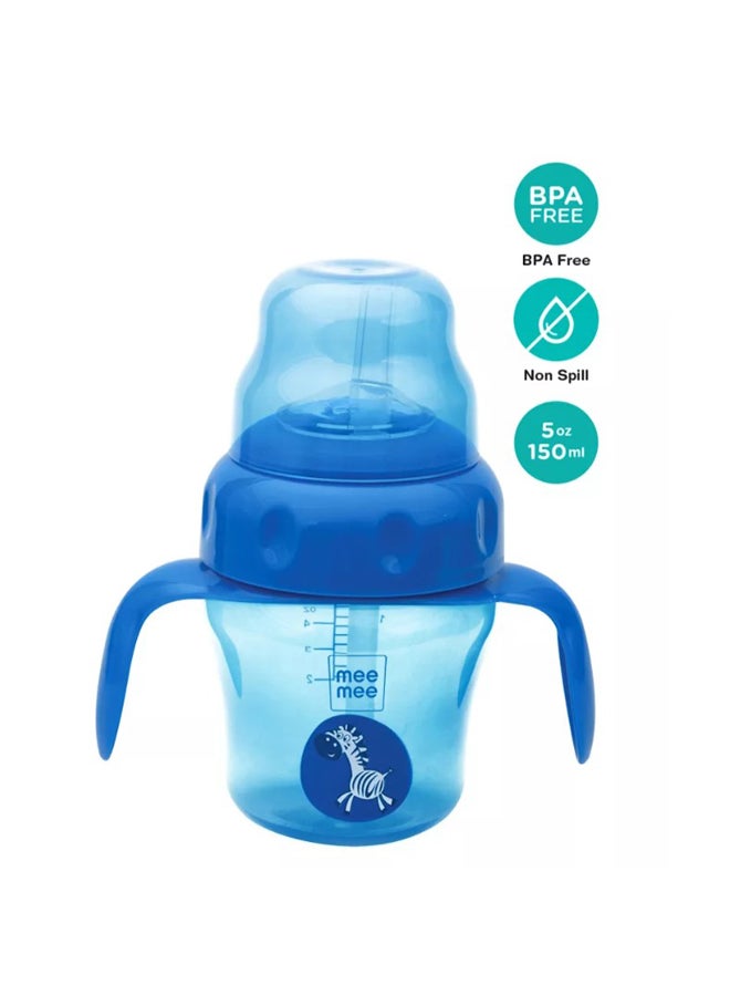 Mee Mee 150ml 2 in 1 Spout and Straw Sipper Cup (Blue)