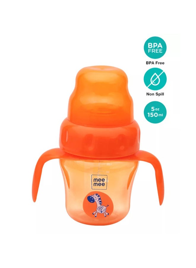 Mee Mee 150ml 2 in 1 Spout and Straw Sipper Cup (Orange)