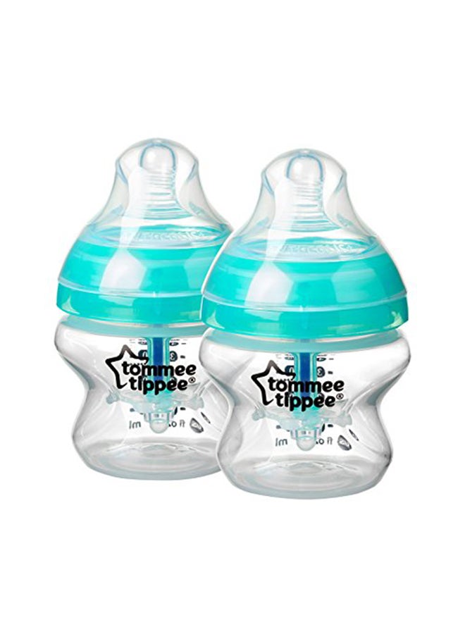 Advanced Anti Colic Feeding Bottles, Pack Of 2 - Clear/Green