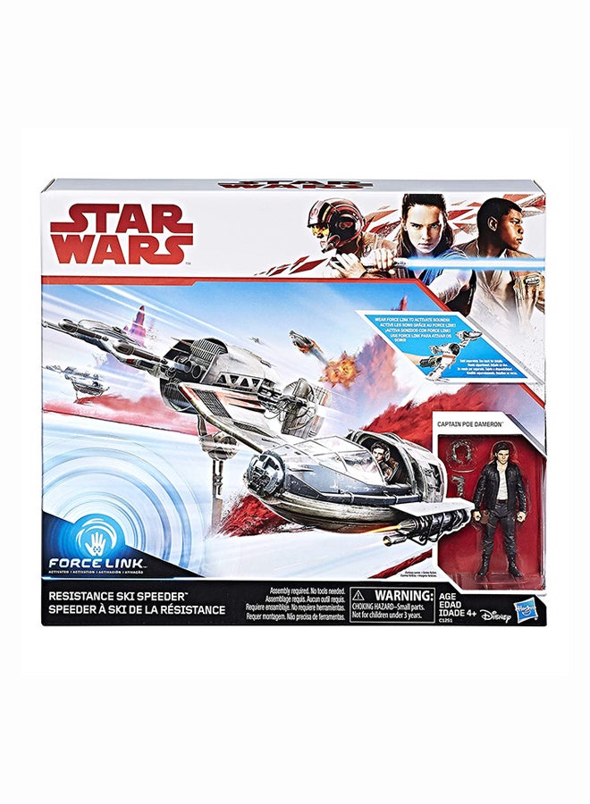 Force Resistance Ski Speeder And Captain Poe Dameron Figure