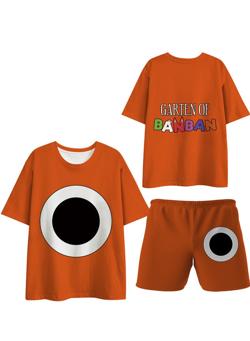 Cartoon class's garden 3D digital printing personalized breathable T-shirt shorts set