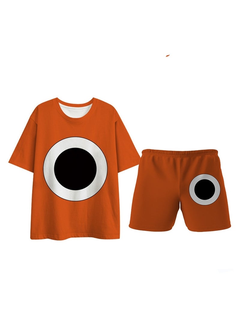 Cartoon class's garden 3D digital printing personalized breathable T-shirt shorts set